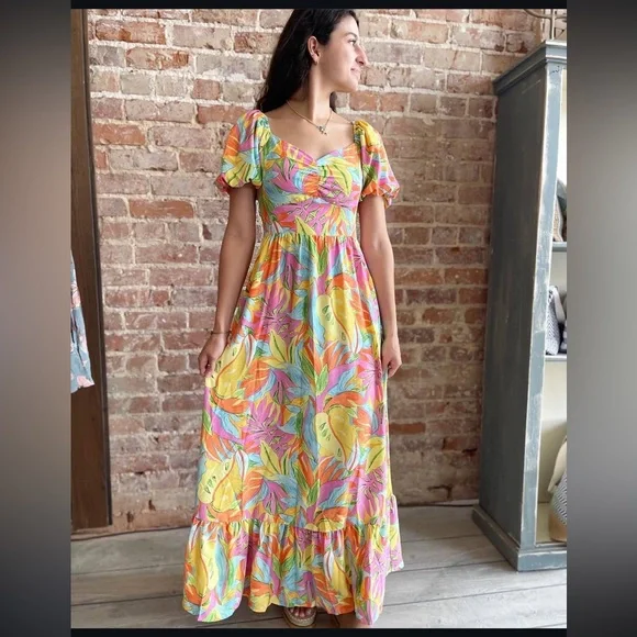 Skies Are Blue Multicolor Floral Maxi Dress - Picture 1 of 10